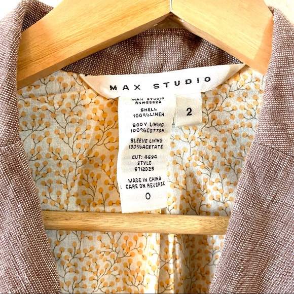 Max Studio Vintage Inspired Linen Jacket Blazer 2 - Picture 5 of 8